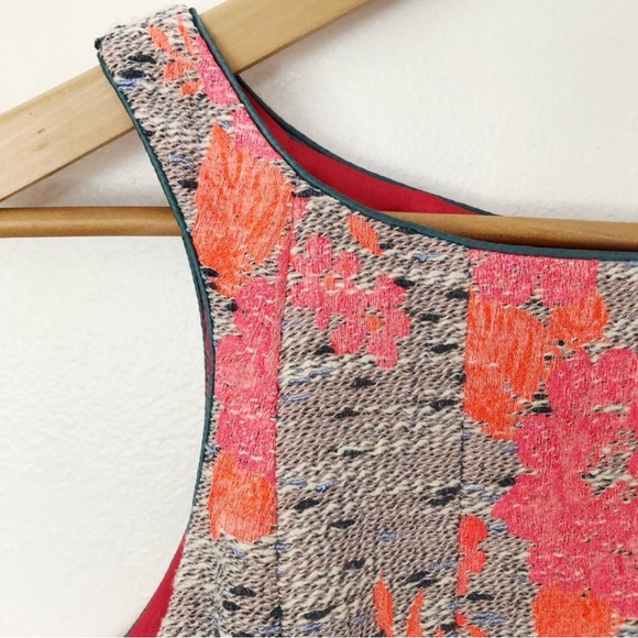 SALE NWOT $500 NEON PINK FIT AND FLARE SKATER DRESS - Picture 3 of 9